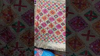 Multi colour phulkari dupatta WhatsApp for order91 7696205357 phulkari dupatta amritsar shorts [upl. by Alvie9]