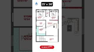 Small Beautiful House Plan  25 by 36 House Plan  Ghar ka Naksha  Simple House Design homedesign [upl. by Ellenet]