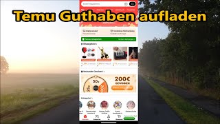 Temu Guthaben aufladen Gutscheincode eingeben Temu APP [upl. by Laise]