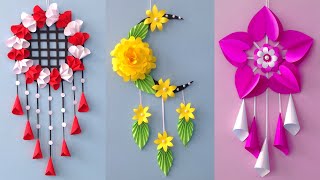 3 Unique Flower Wall Hanging  Quick Paper Craft For Home Decoration  Easy Wall Mate DIY Wall Decor [upl. by Alimhaj]