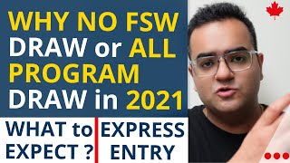 Why No FSW Draw or All program Draw Express Entry 2021 Canada Immigration News IRCC Updates Vlogs [upl. by Shurlocke]