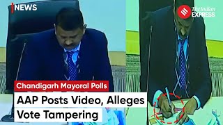 Chandigarh Mayor Election AAP Posts Video Alleges Vote Tampering [upl. by Thisbe418]