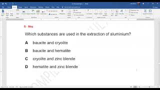 Extraction of metal MCQ 2 [upl. by Ridinger]