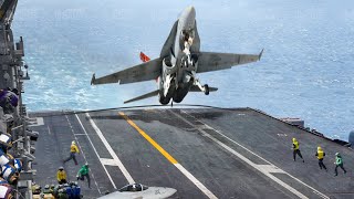 米海軍が最も恐れるジェット機が米空母に着艦失敗したとき [upl. by Ciredec7]