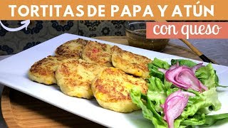 Tortitas de papa con atún y queso Crujientes por fuera Suaves por dentro  Cocina de Addy [upl. by Shute]