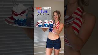 Red white amp blue jello cups perfect food for Memorial Day or 4th of July memorialdayfood [upl. by Neelat]