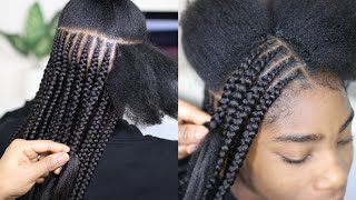 LAYERED CONROWS STYLE ON NATURAL 4C HAIR [upl. by Direj512]