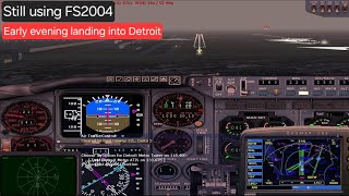 FS2004 Early evening landing into Detroit on a Delta A320 fs2004 detroit dtw delta [upl. by Sigismond383]