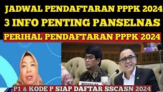 JADWAL PENDAFTARAN PPPK 2024  BARU SAJA 3 INFO PENTING PANSELNAS PERIHAL PENDAFTARAN CASN 2024 [upl. by Ohce]