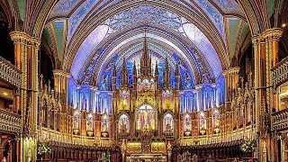 NOTRE DAME BASILICA OF MONTREAL CANADA basilica extraordinary craftsmanship art archeology [upl. by Hakkeber]