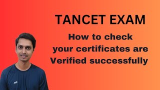 Tancet Certificate Verification status Tancet MBATancet MCA [upl. by Yup]