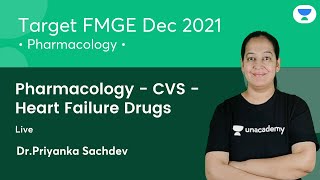 Pharmacology  CVS  Heart Failure Drugs  FMGE Dec21  Lets crack NEET PG  Dr Priyanka Sachdev [upl. by Hollyanne788]