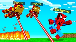 IRON MAN Vs SPIDERMAN In Minecraft Speedrunner VS Hunters [upl. by Ennaimaj]