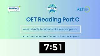 Ashcroft Medical English OET Reading Part C Identifying Attitudes and Opinions [upl. by Tarr]