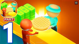 Waffle Puffle  Gameplay Walkthrough Part 1 Stickman Waffle Restaurant Manager iOS Android [upl. by Sew]