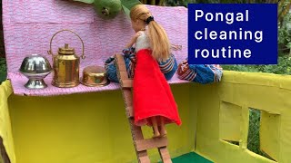 Episode  1 Pongal  sankranti cleaning routine in miniature minipongal tinyfood [upl. by Semreh429]