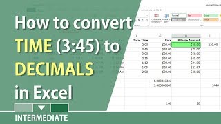 Convert Hours amp Minutes in Excel to decimals for billable hours by Chris Menard [upl. by Hailahk]