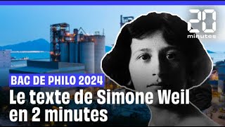 Baccalauréat 2024  Lexplication de texte de Simone Weil « La Condition ouvrière » en 2 minutes [upl. by Conah]