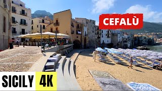 SICILY ITALY 🇮🇹 4K Cefalù — Walking Tour [upl. by Aytnahs]