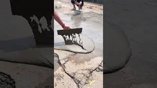 Pothole pavement cement mortar repair process [upl. by Jilly]