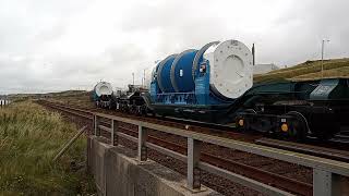 Flask train entering Sellafield with two Class 68 locomotives 68006 and 68033 [upl. by Brabazon]