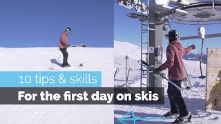 How to Ski  10 Beginner Skills for the First Day Skiing [upl. by Kingsly]