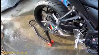 Yamaha MT03 2020 with Austin Racing 61mm full system exhaust sound check [upl. by Markus695]