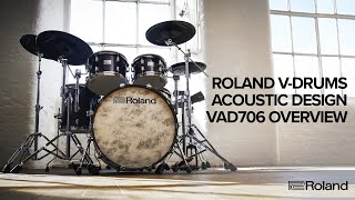 Overview of Roland VDrums Acoustic Design VAD706 Electronic Drum Kit [upl. by Okiram18]