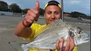 PESCARE unORATA dalla SPIAGGIA A SURFCASTING CON LA CANNA E MULINELLO è EMOZIONE  Pesca Da Riva TV [upl. by Leksehcey]