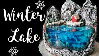 Island Cake  Winter Theme  Christmas Cake  Winter Lake Jello Cake  Gelatin Cake  Торт Остров [upl. by Thackeray]