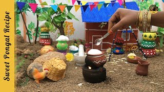 Miniature Pongal Recipe  E75  Makar Sankranti Sweet Pongal  Miniature Cooking Show [upl. by Hartman]