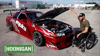 HOONIGAN Unprofessionals  Chairslayer Duct Tapes Foot to Enjuku Racings 500HP R32 Skyline [upl. by Arik433]