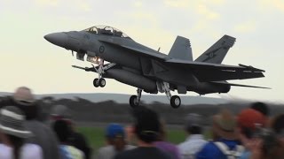 Australian International Air Show Avalon 2015 FA18F Demo [upl. by Akinert311]