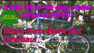 Refurbish Worn Out 10 Gary Fisher Advance 1990 Mountain Bike for Cyclocamping touring racks 80 [upl. by Wiener]