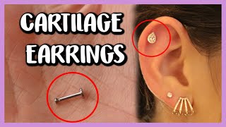 HOW TO REMOVE AND INSERT CARTILAGE EARRINGSLABRET 16G [upl. by Shama64]