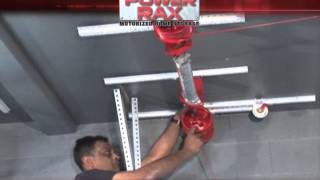 Power Rax 4x8 Motorized Ceiling Storage System [upl. by Rusticus503]