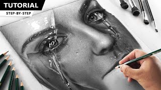 Drawing Wet Face Portrait  Tutorial for BEGINNERS [upl. by Olnton]