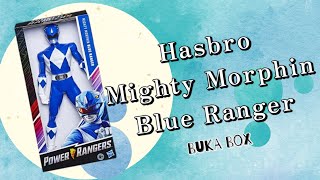 Hasbro Power Rangers Mighty Morphin Blue Ranger 95 inch  Buka Box [upl. by Larimore]