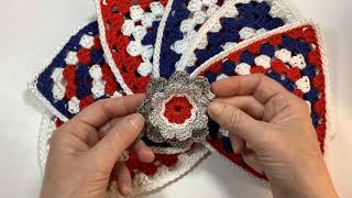 crochet rosette for jubilee bunting tutorial [upl. by Aisyla]