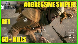 Battlefield 1  BF1 Aggressive sniping  60 kills and 20000 points Gewehr M95 Marksman [upl. by Enal856]