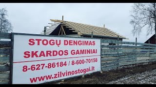 Garažas 3 Plėvelės montavimas ir stogo grebėstavimas [upl. by Htennaj491]