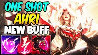 900 AP NEW BUFFED AHRI  IMPROVED ONESHOT FULL AP BURST  Best Build amp Runes  League of Legends [upl. by Cire]