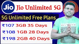 Jio unlimited 5g data plan  Jio new plans 2024  unlimited 5g data free plans [upl. by Zia]