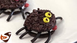 Ragnetti di Halloween – Facili Veloci e senza Cottura  Biscotti Oreo per bambini Candy recipes [upl. by Nehtanhoj]