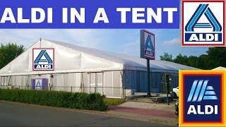 Aldi Belgium supermarket in a tent 18 May 2018  Aldi in een tent in Opglabbeek België [upl. by Aneger]