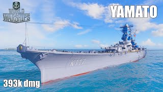 Yamato 396k DMG in Mountain Range  World of Warships [upl. by Kania536]