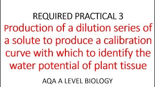 REQUIRED PRACTICAL 3 OSMOSIS  AQA A LEVEL BIOLOGY [upl. by Swor]