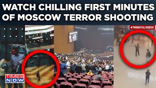 Moscow Terror AttackChilling Video Shows 1st Minutes Of Deadly Shooting Civilians Running For Life [upl. by Perrine41]