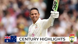 Khawaja marks Test return with sparkling century  Mens Ashes 202122 [upl. by Nylsirk]