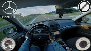 MercedesBenz W211 E220 CDI 170 HP Top Speed Drive on Autobahn POV [upl. by Nnylatsirk]